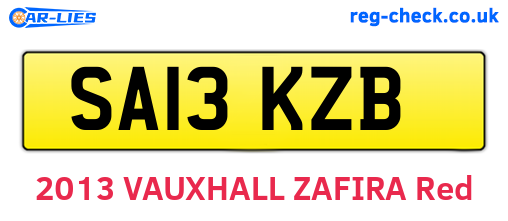 SA13KZB are the vehicle registration plates.