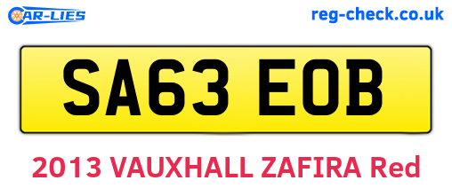 SA63EOB are the vehicle registration plates.