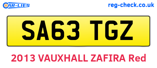 SA63TGZ are the vehicle registration plates.
