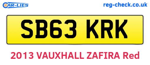 SB63KRK are the vehicle registration plates.