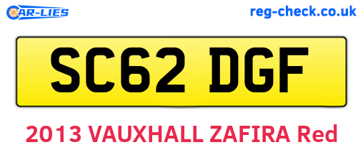 SC62DGF are the vehicle registration plates.