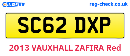 SC62DXP are the vehicle registration plates.