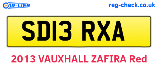 SD13RXA are the vehicle registration plates.