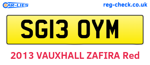 SG13OYM are the vehicle registration plates.