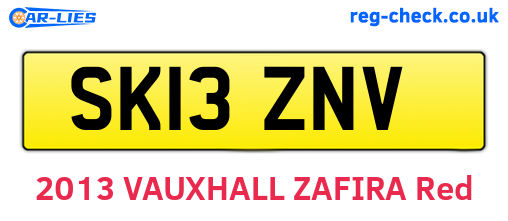 SK13ZNV are the vehicle registration plates.