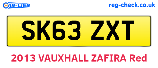 SK63ZXT are the vehicle registration plates.