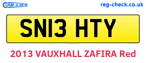 SN13HTY are the vehicle registration plates.