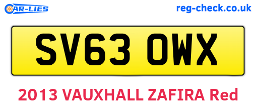 SV63OWX are the vehicle registration plates.