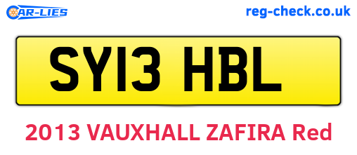 SY13HBL are the vehicle registration plates.