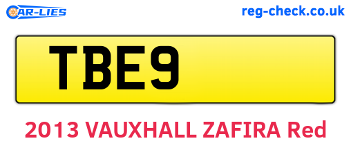 TBE9 are the vehicle registration plates.