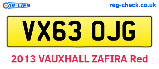 VX63OJG are the vehicle registration plates.