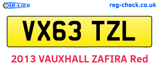 VX63TZL are the vehicle registration plates.