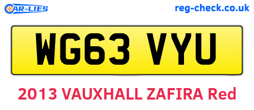 WG63VYU are the vehicle registration plates.