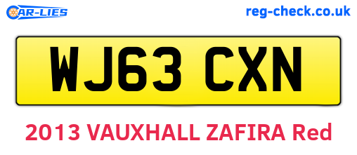 WJ63CXN are the vehicle registration plates.