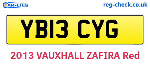 YB13CYG are the vehicle registration plates.