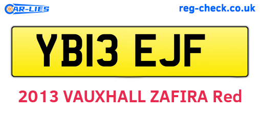 YB13EJF are the vehicle registration plates.