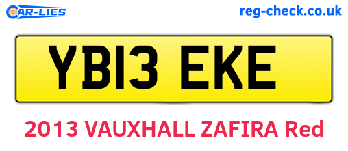 YB13EKE are the vehicle registration plates.