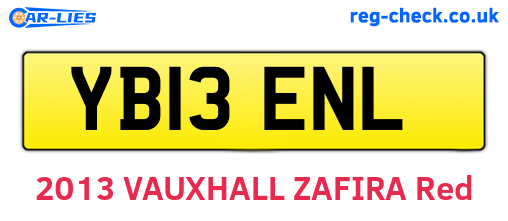 YB13ENL are the vehicle registration plates.