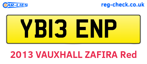 YB13ENP are the vehicle registration plates.