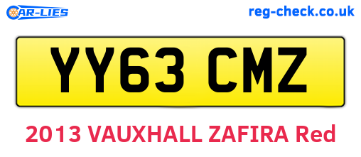 YY63CMZ are the vehicle registration plates.
