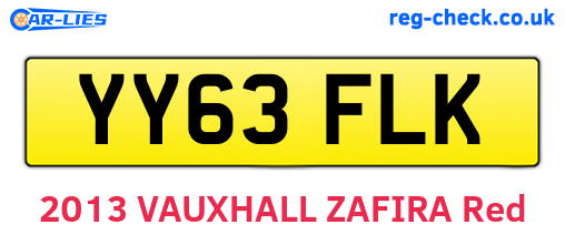 YY63FLK are the vehicle registration plates.