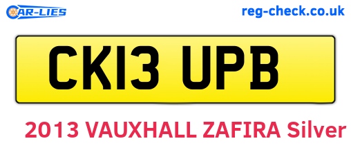 CK13UPB are the vehicle registration plates.