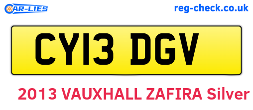 CY13DGV are the vehicle registration plates.