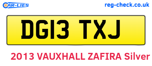 DG13TXJ are the vehicle registration plates.