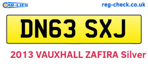 DN63SXJ are the vehicle registration plates.