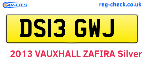 DS13GWJ are the vehicle registration plates.