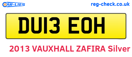 DU13EOH are the vehicle registration plates.