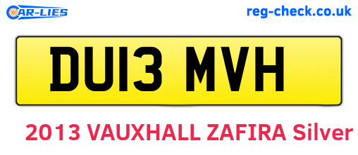 DU13MVH are the vehicle registration plates.