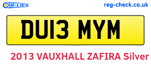 DU13MYM are the vehicle registration plates.