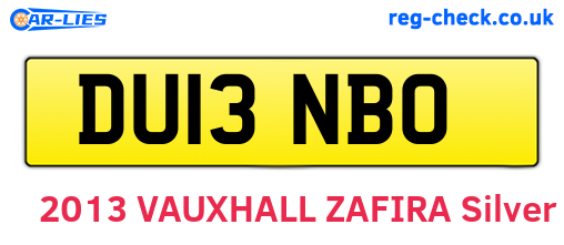 DU13NBO are the vehicle registration plates.