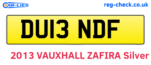 DU13NDF are the vehicle registration plates.