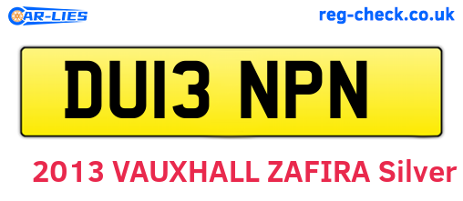 DU13NPN are the vehicle registration plates.