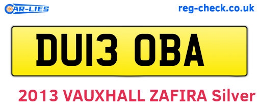 DU13OBA are the vehicle registration plates.