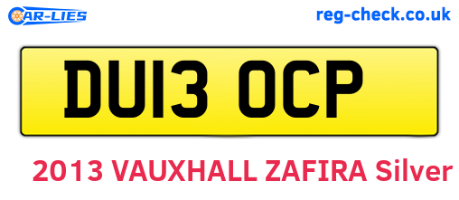 DU13OCP are the vehicle registration plates.