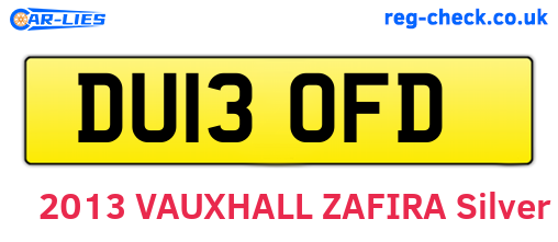 DU13OFD are the vehicle registration plates.