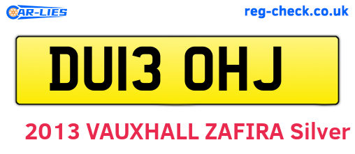 DU13OHJ are the vehicle registration plates.