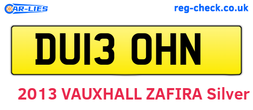 DU13OHN are the vehicle registration plates.