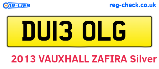 DU13OLG are the vehicle registration plates.