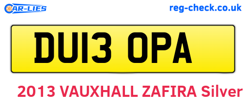 DU13OPA are the vehicle registration plates.