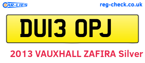 DU13OPJ are the vehicle registration plates.