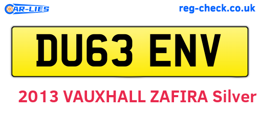 DU63ENV are the vehicle registration plates.