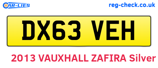 DX63VEH are the vehicle registration plates.