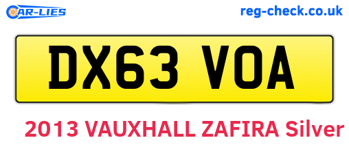 DX63VOA are the vehicle registration plates.