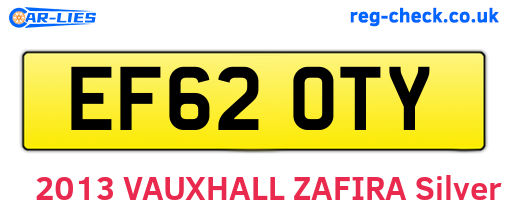EF62OTY are the vehicle registration plates.