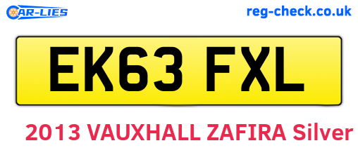 EK63FXL are the vehicle registration plates.