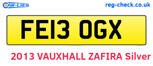 FE13OGX are the vehicle registration plates.